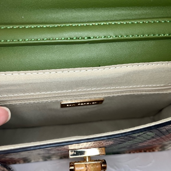 Designer inspired Python Embossed Clutch Convertible Bag, Bamboo Closure, Vegan - Picture 6 of 6